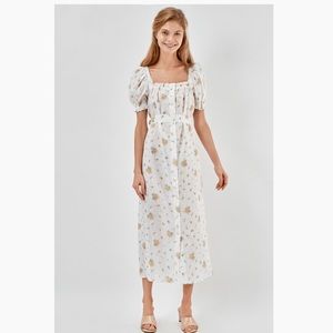 The Sleeper Linen Brigitte Maxi Dress- Mimosa